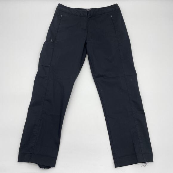 ADIDAS Pants Black Cropped Ankle Stretch Athletic (FLAWED) Women's Sz 2 - Picture 1 of 8